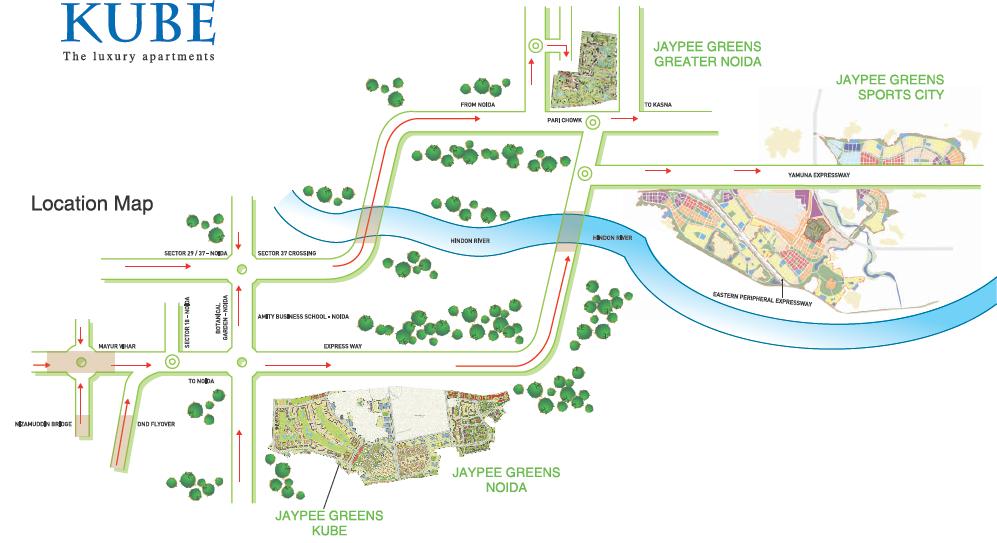 Jaypee Greens Jaypee Kube Location Map Image