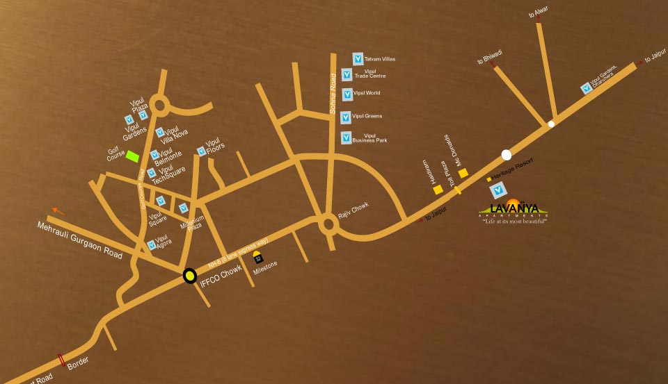 Vipul Lavanya Location Map Image