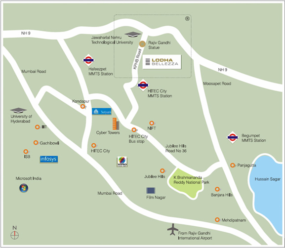Lodha Bellezza Location Map Image