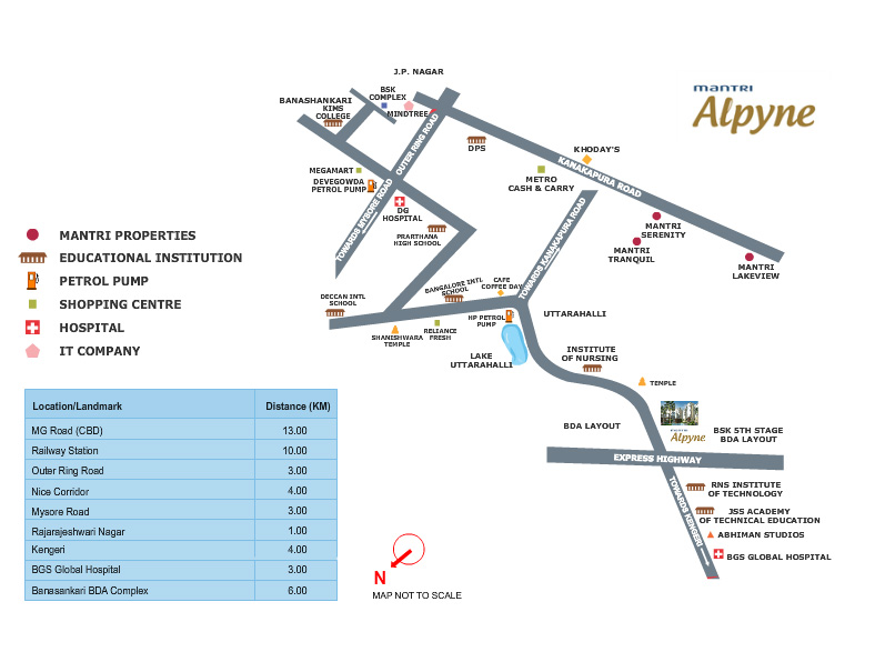 Mantri Alpyne Location Map Image