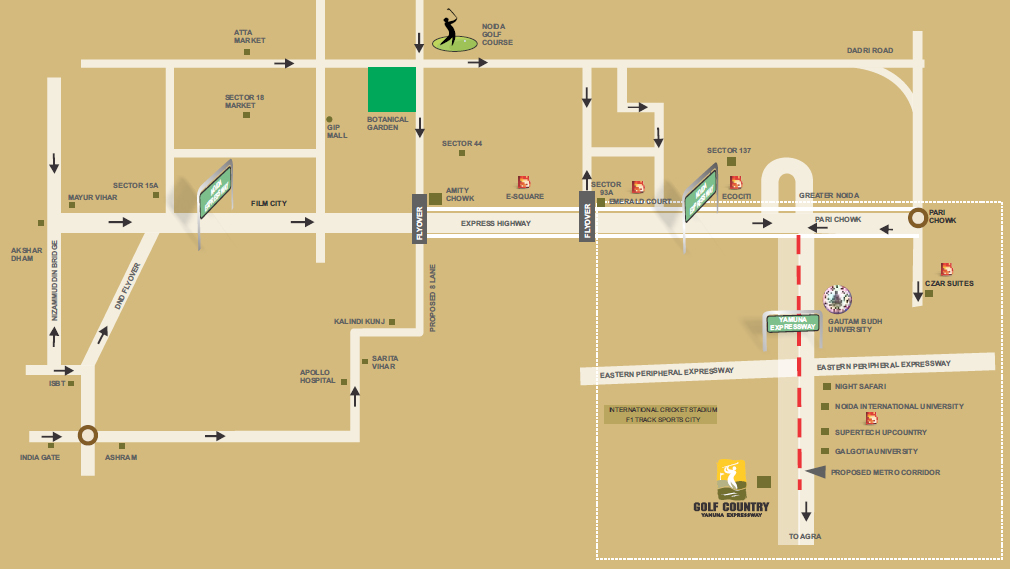 Supertech Golf Country Location Map Image