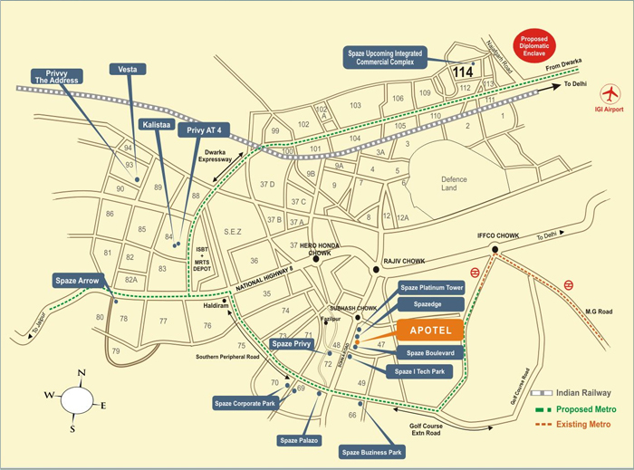 Spaze Apotel Location Map Image