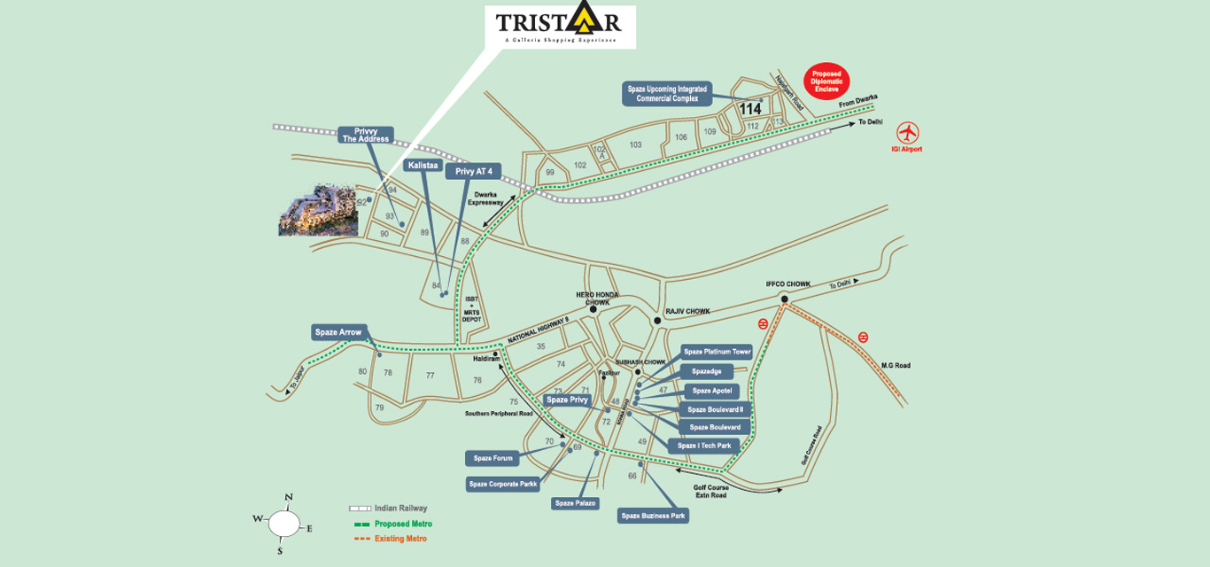 Spaze Tristaar Location Map Image