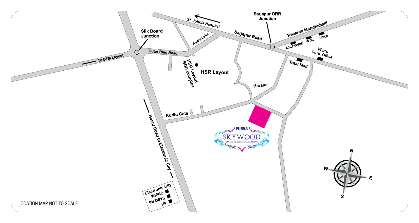Purva Skywood Location Map Image