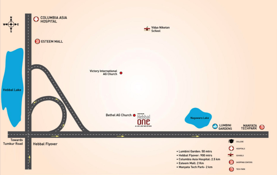 Shriram Hebbal One Location Map Image