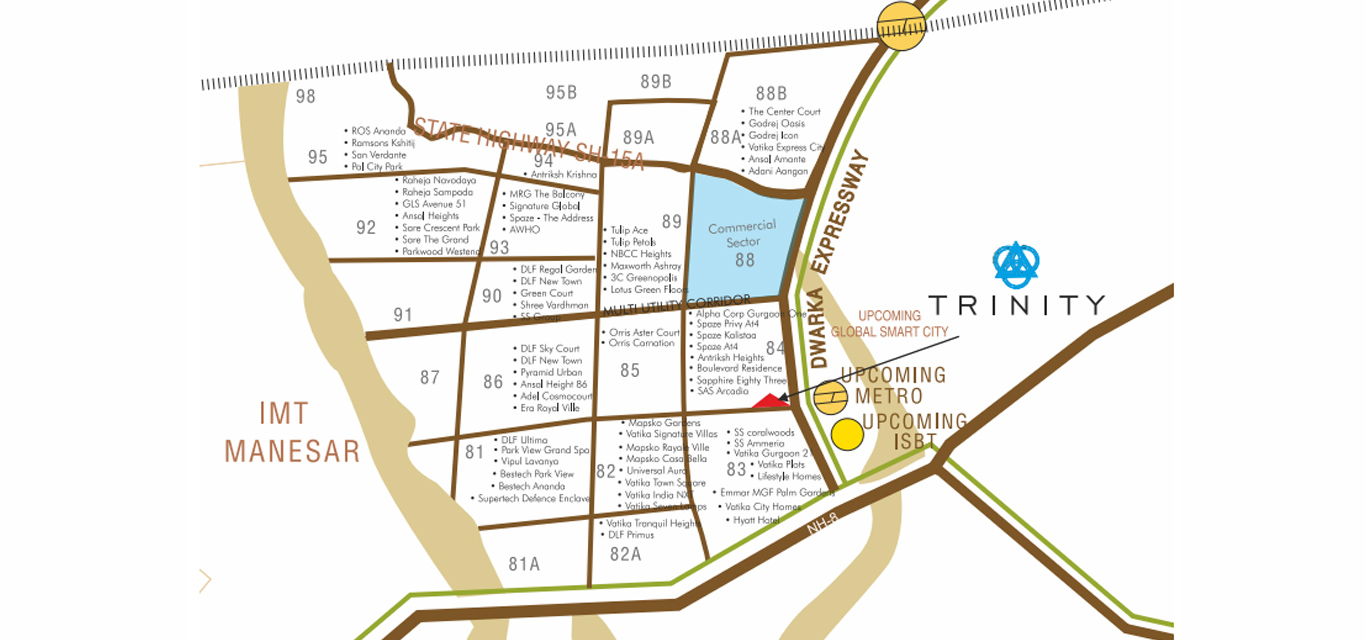 Raheja Trinity Location Map Image