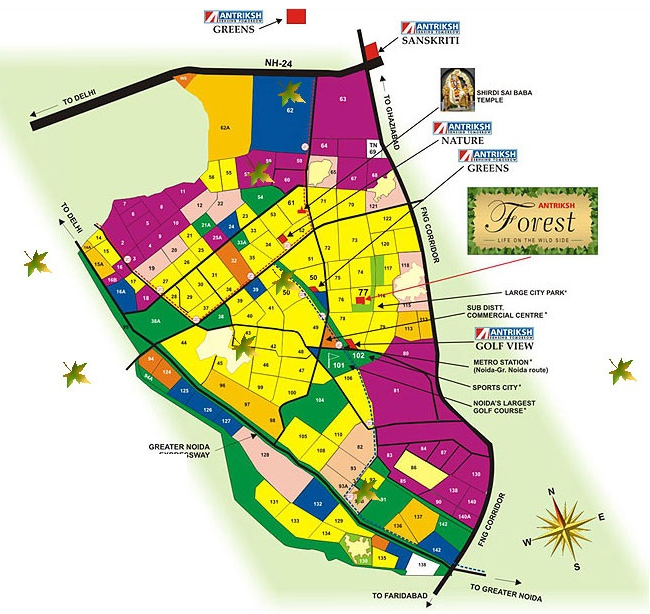Antriksh Forest Location Map Image