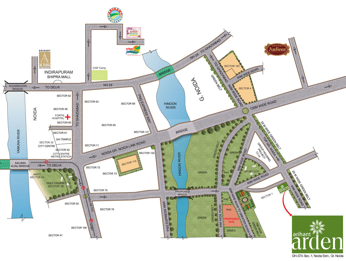 Arihant Arden Location Map Image