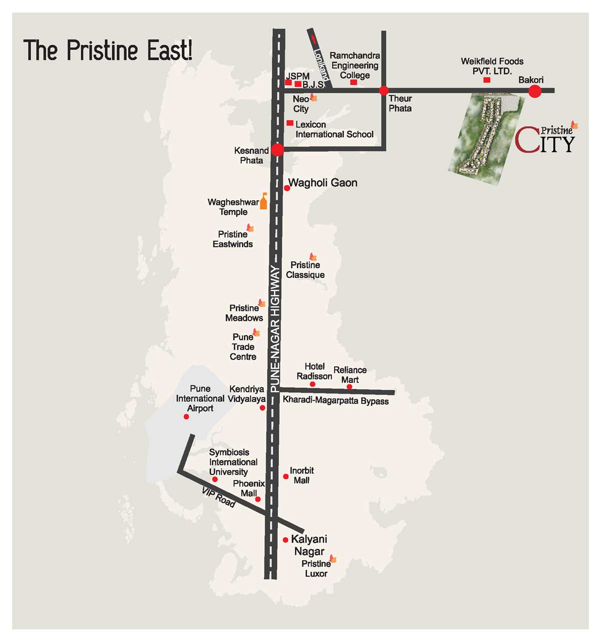 Pristine City Location Map Image