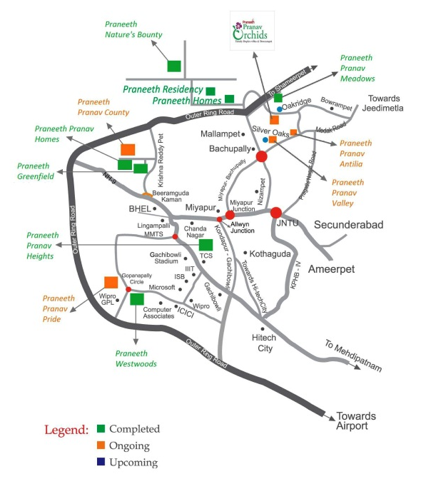 Praneeth Pranav Orchids Location Map Image