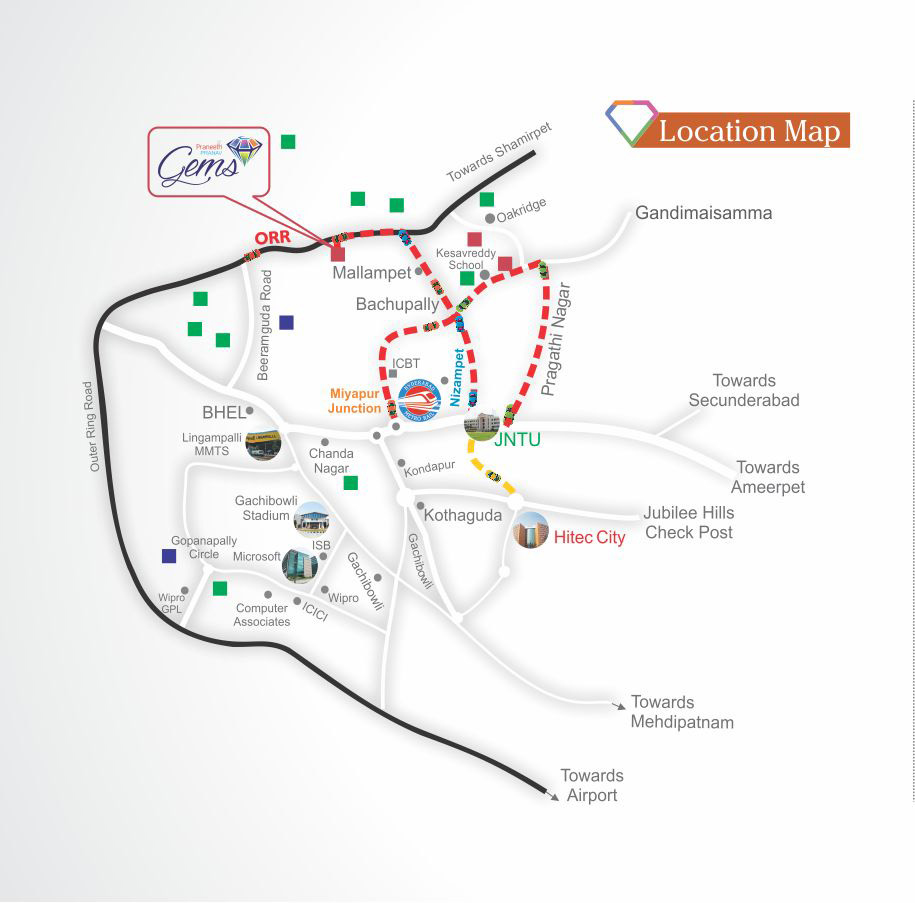 Praneeth Pranav Gems Location Map Image