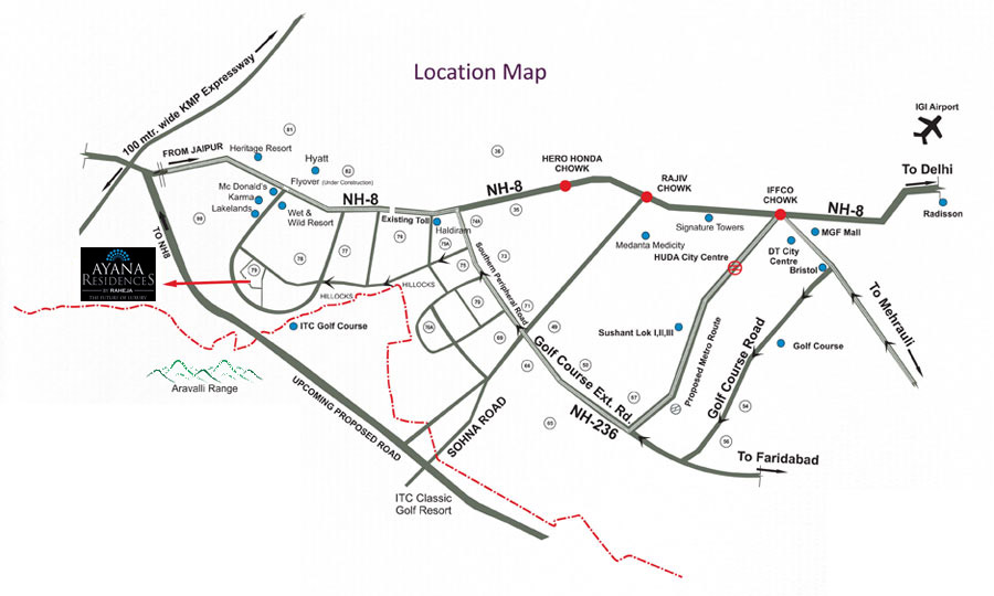 Raheja Ayana Residences Location Map Image