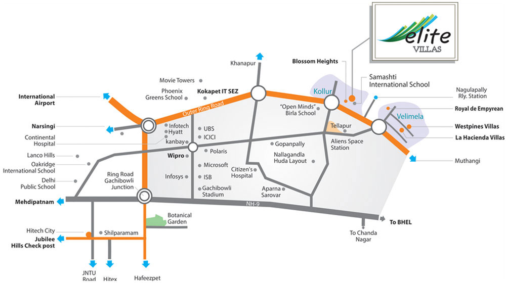 BricMor Elite Villas Location Map Image