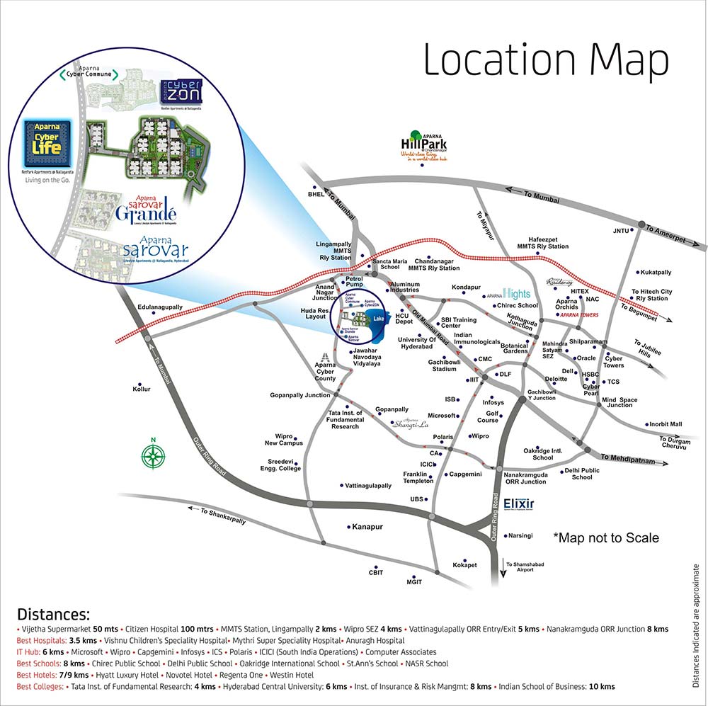  Aparna Cyber Life Location Map Image