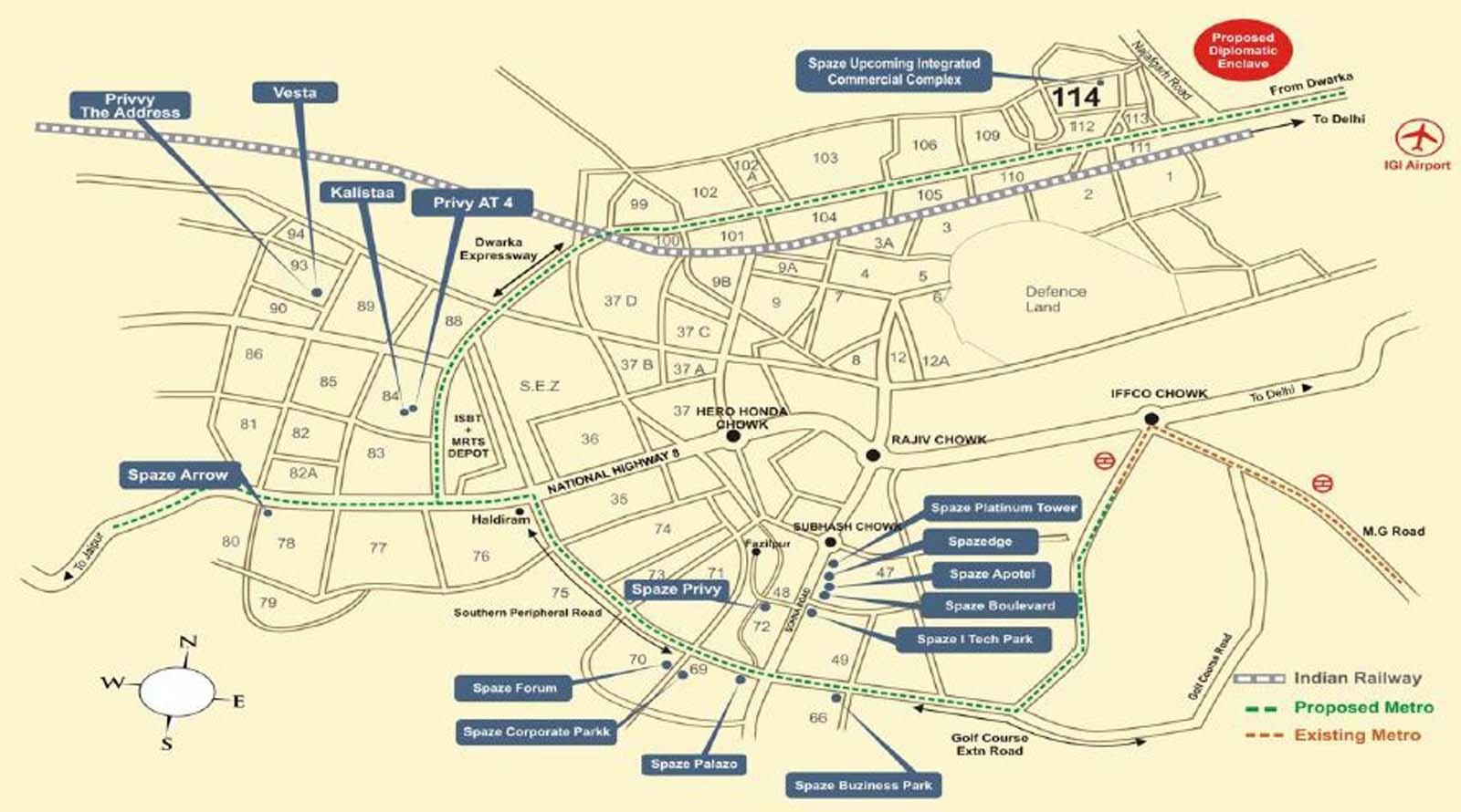Spaze Boulevard 2 Location Map Image