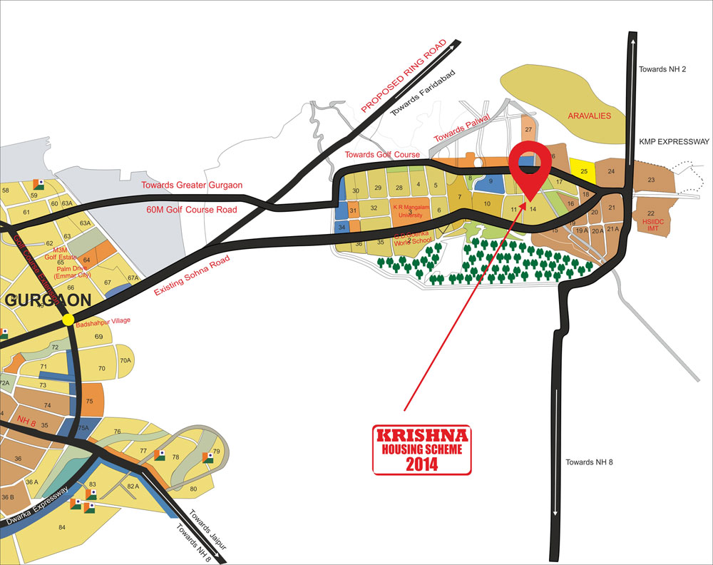 Raheja Krishna Housing Scheme Location Map Image