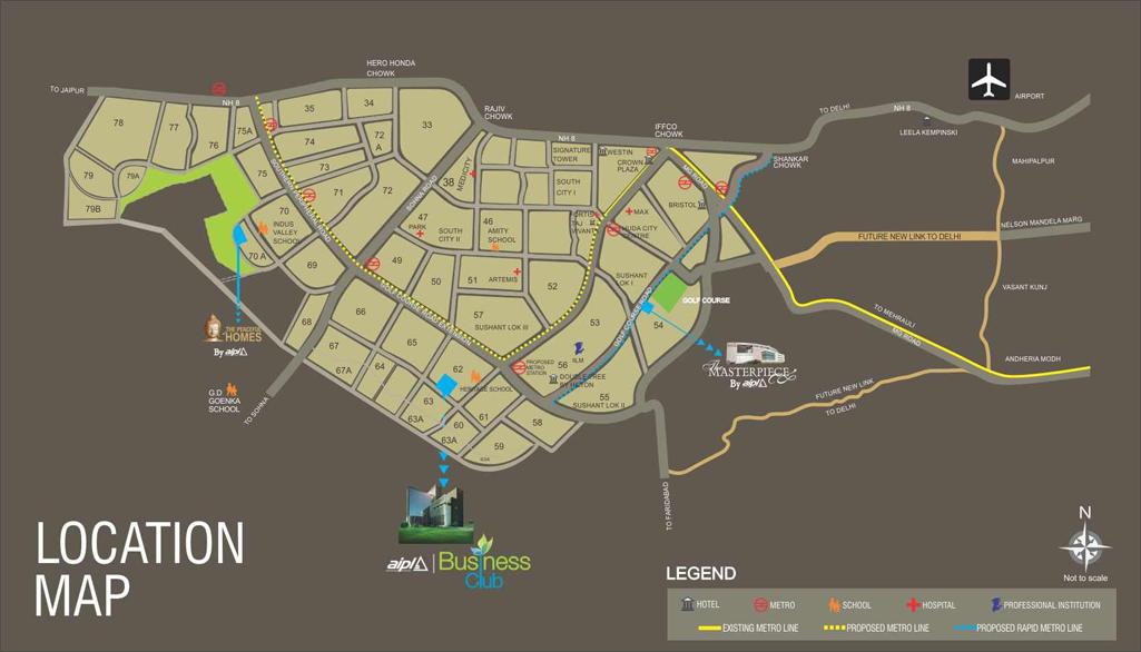 Aipl Business Club Location Map Image