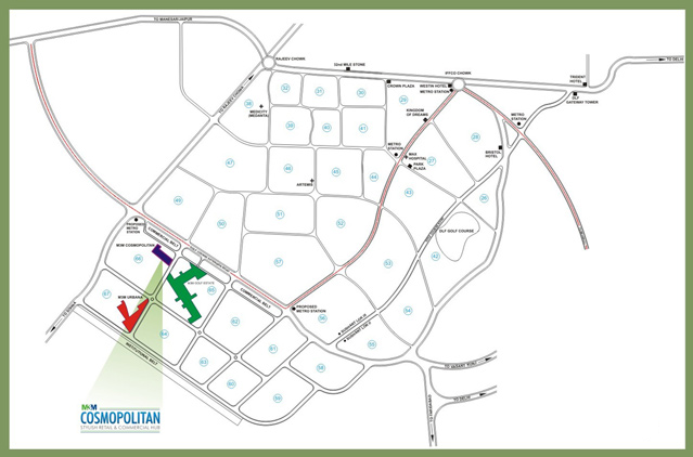 M3M Cosmopolitan Location Map Image