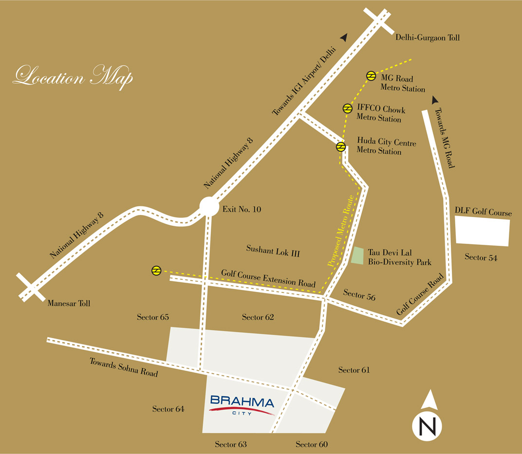 Brahma City Location Map Image
