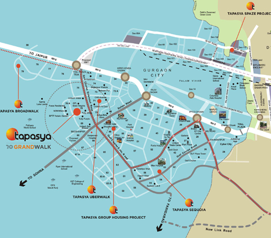 Tapasya 70 Grandwalk Location Map Image