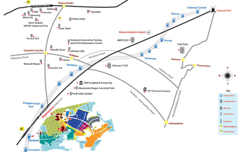 Mahindra World City Location Map Image
