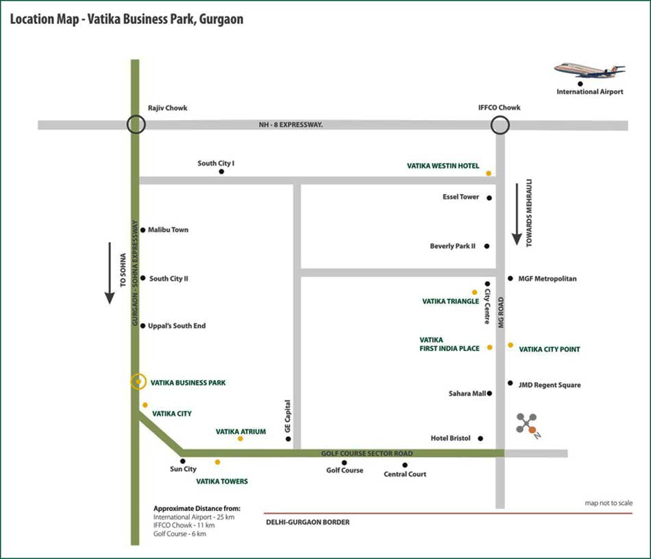 Vatika Business Park Location Map Image