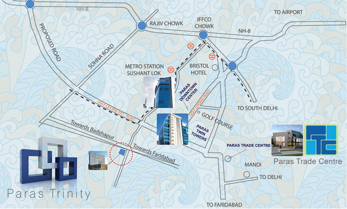 Paras Trinity Location Map Image