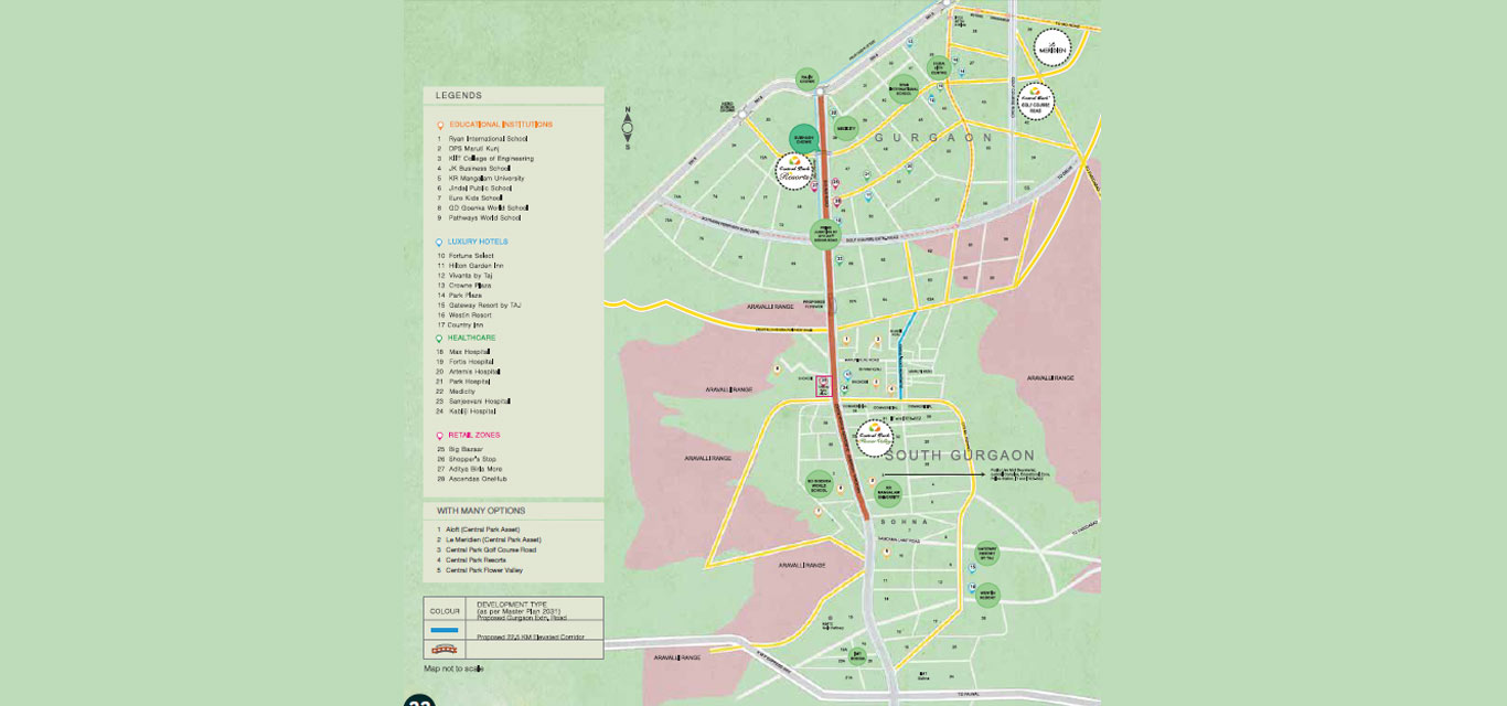Central Park The Room Location Map Image