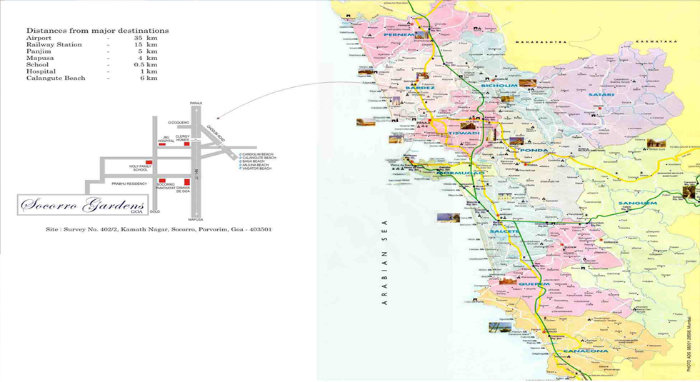 Nitin Socorro Gardens Location Map Image