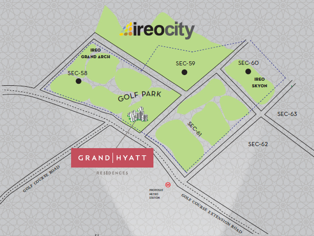Ireo Grand Hyatt Residences Location Map Image