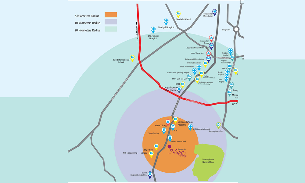Concorde Napa Valley Location Map Image