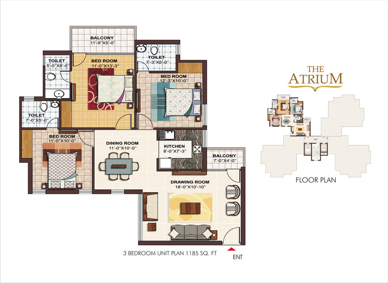 Ramprastha The Atrium in Sector 37D Gurgaon Price, Floor