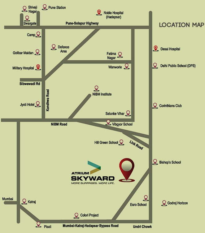 Atrium Skyward Location Map Image