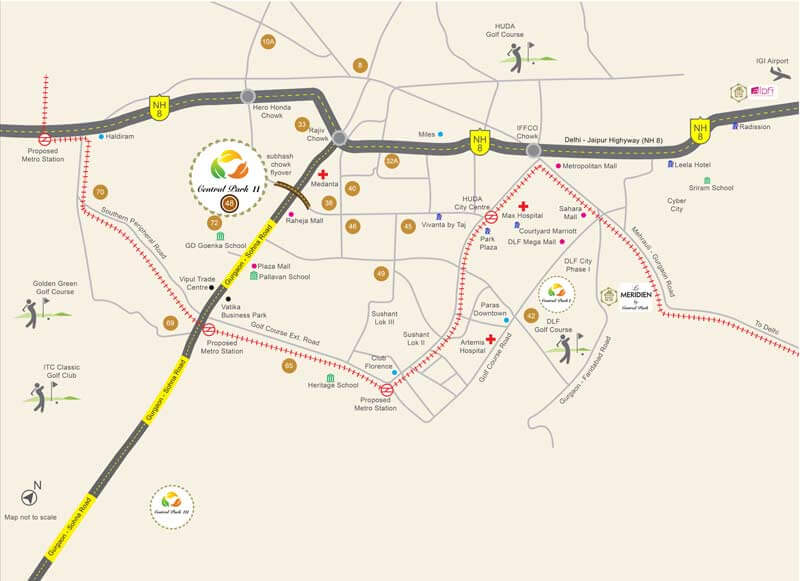 Central Park Resorts Location Map Image