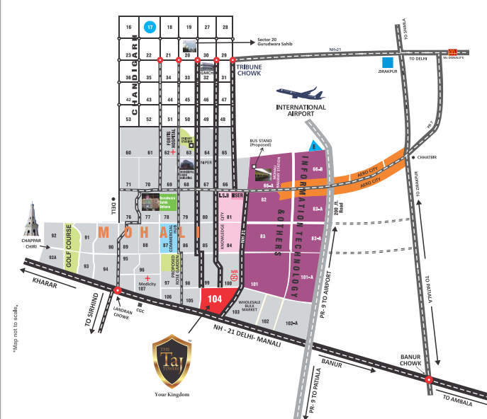 Universal The Taj Towers Location Map Image