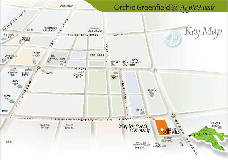 Hn Safal Orchid Greenfield Location Map Image