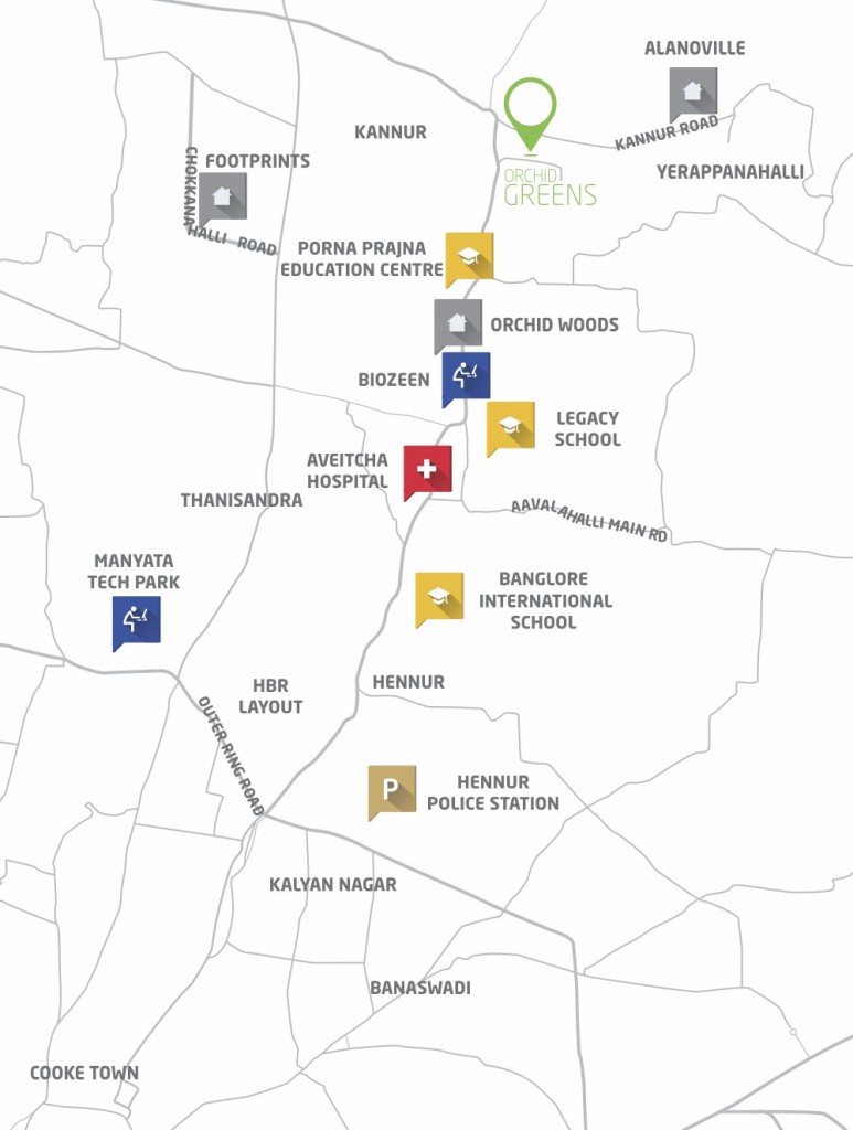 Goyal Orchid Greens Location Map Image