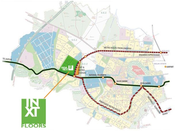 Vatika INXT Floors Location Map Image