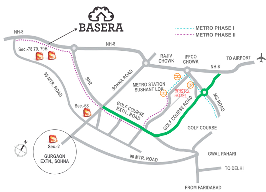 Supertech Mart Basera Location Map Image
