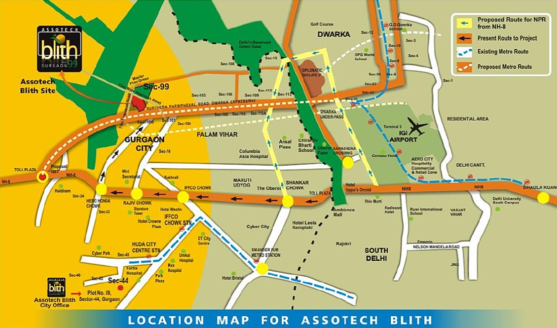 Assotech Orion Towers Location Map Image