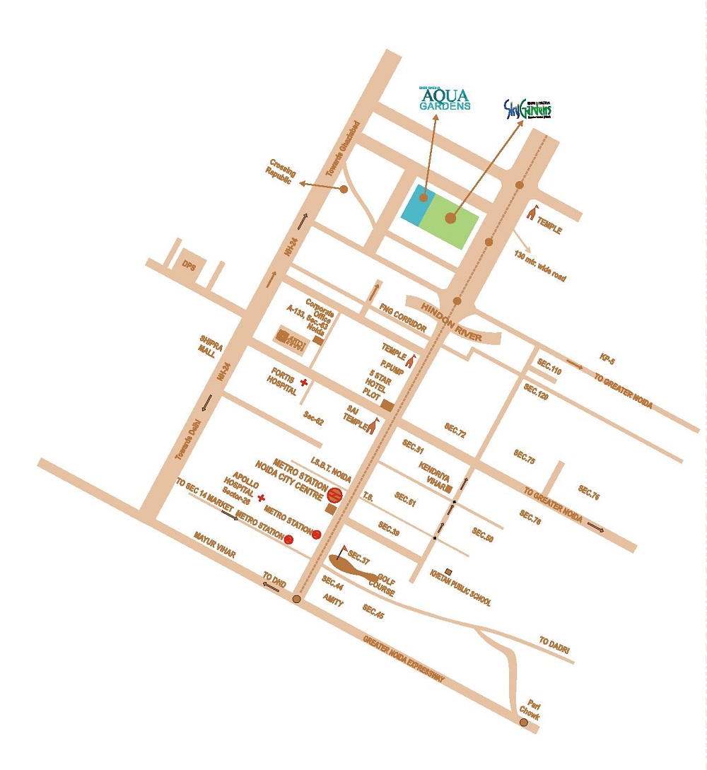 Shri Radha Aqua Gardens Location Map Image