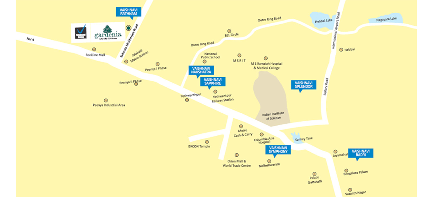 Vaishnavi Gardenia Location Map Image