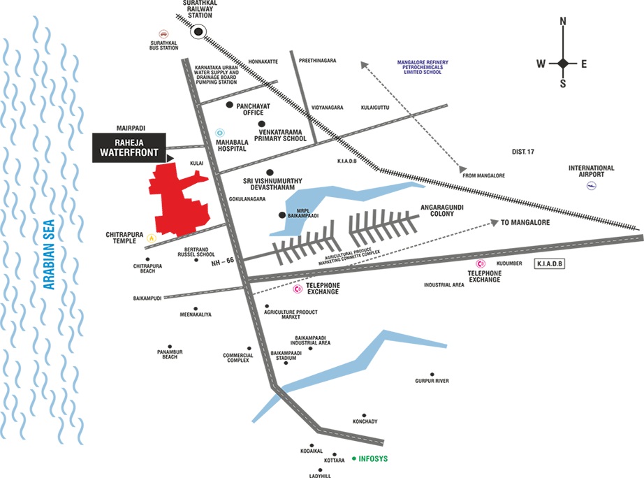 Raheja Waterfront Location Map Image