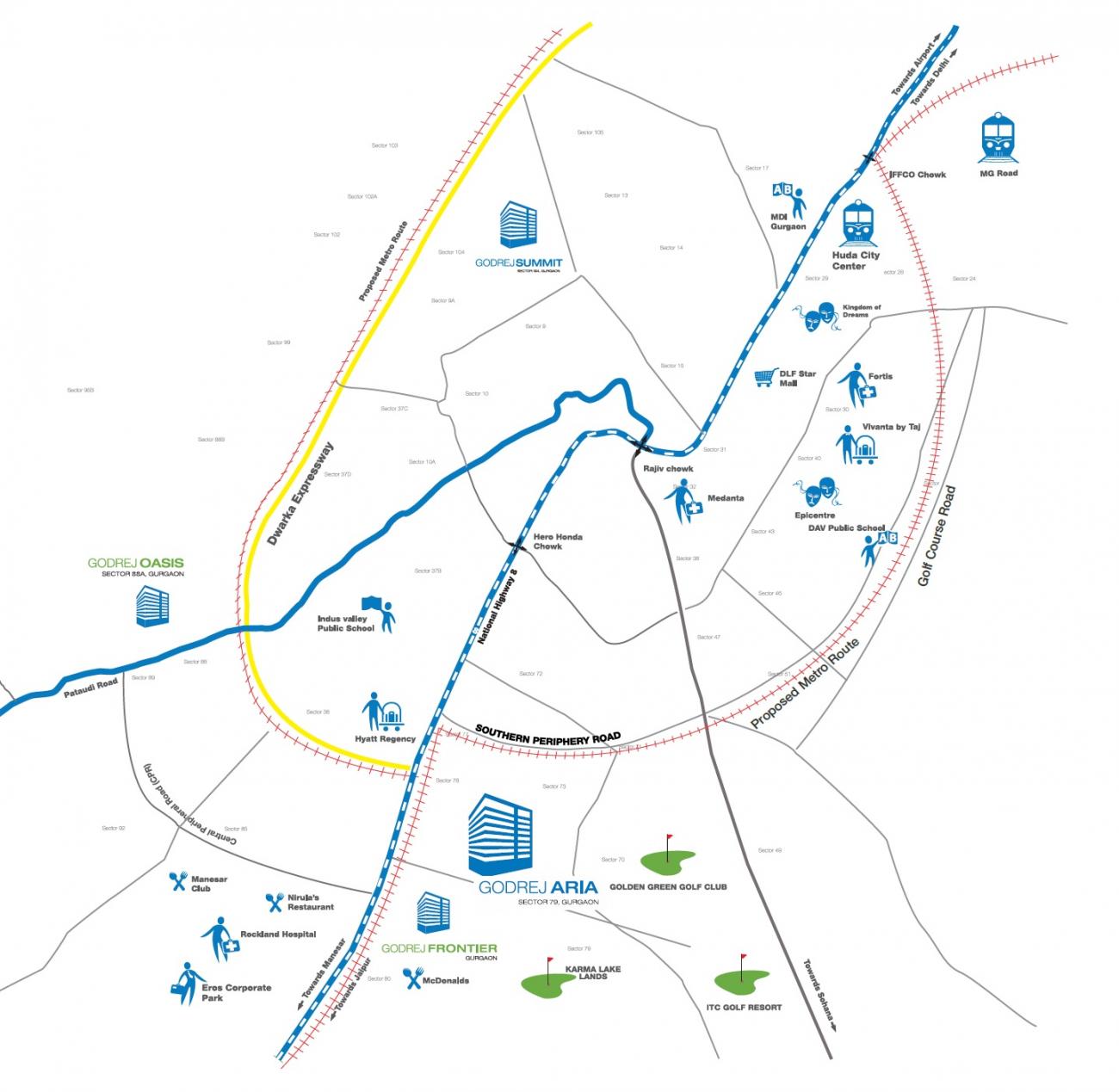Godrej Aria Location Map Image