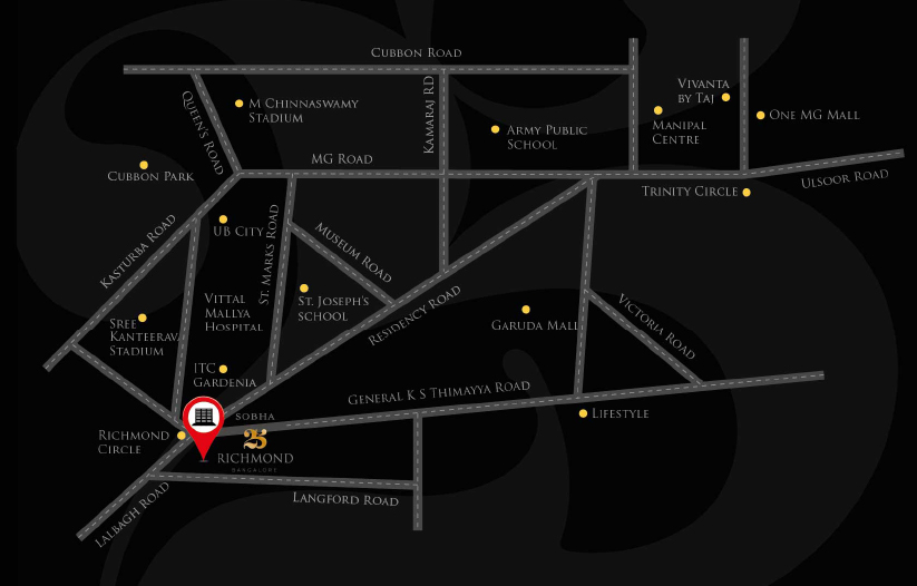 Sobha Ltd. Sobha 25 Richmond Location Map Image