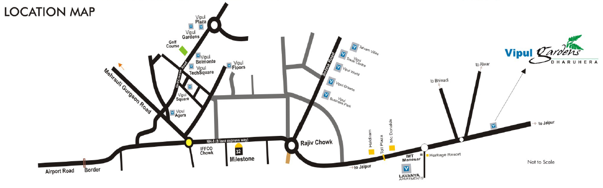 Vipul Gardens Location Map Image