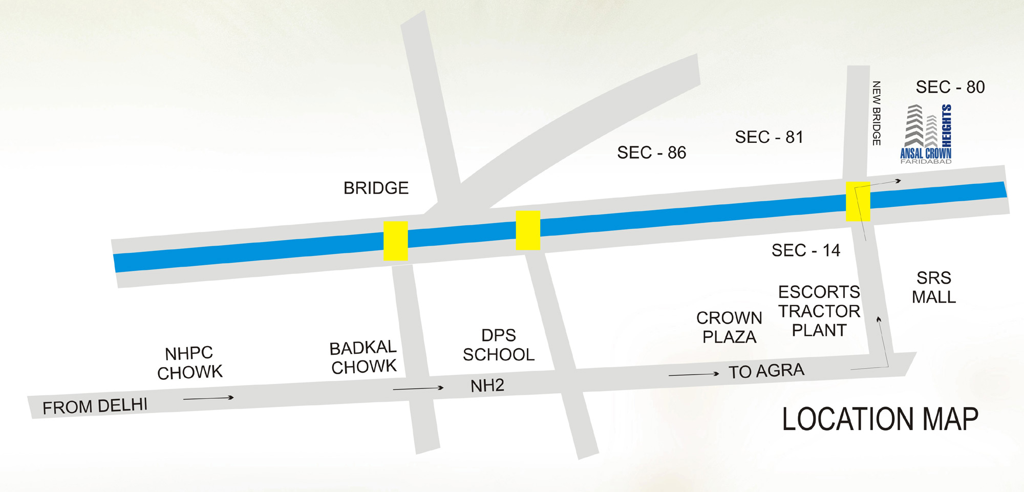 Ansal Crown Heights Location Map Image