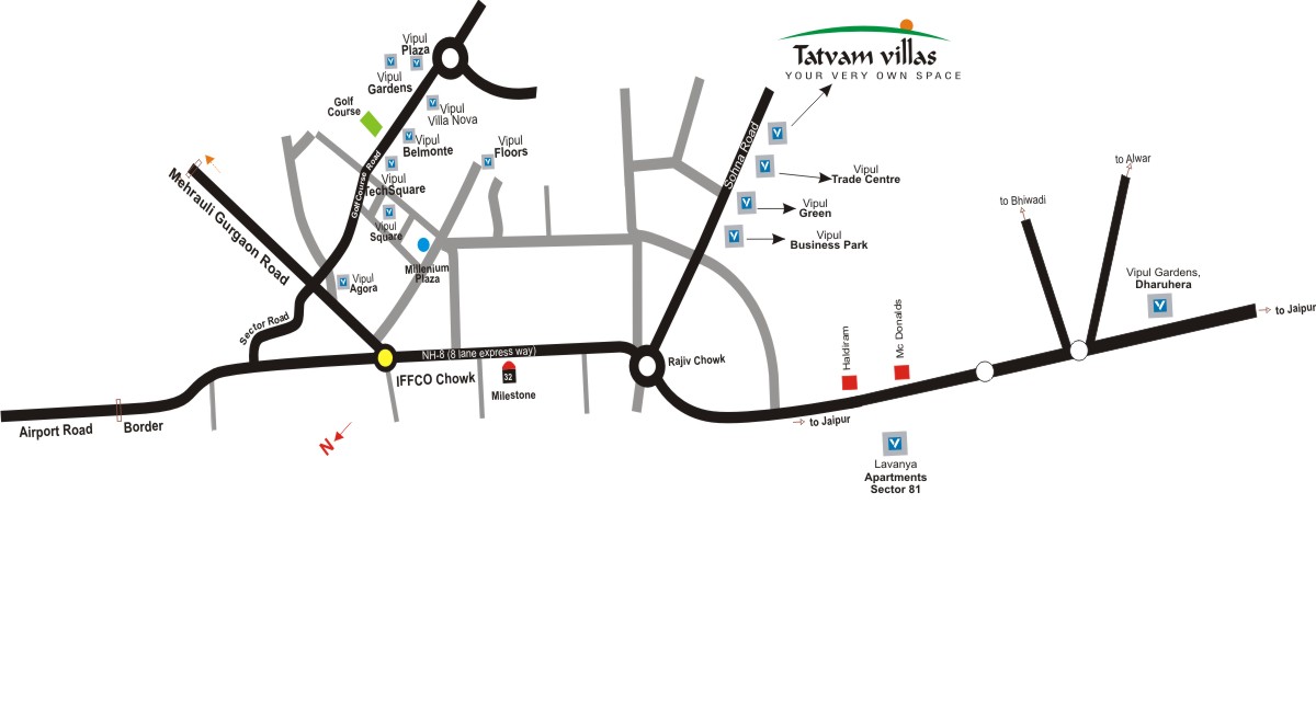 Vipul Tatvam Villas Location Map Image
