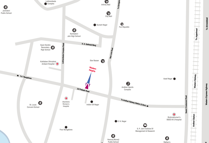 Adani Western Heights Location Map Image