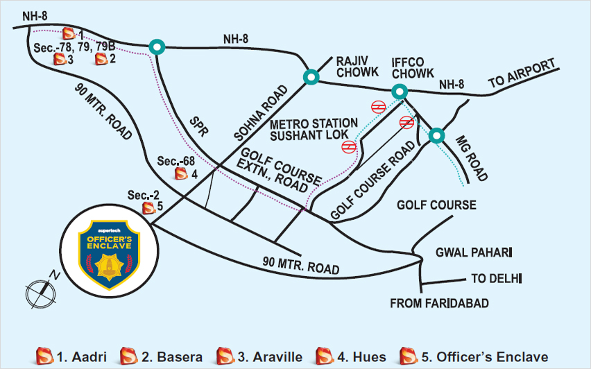 Supertech Officers Enclave Location Map Image